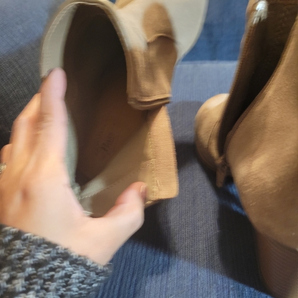 Leather suede Chunky  fringeboots y2k - Picture 9 of 9